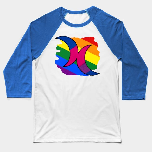 Bisexual Moons Baseball T-Shirt by thelostwinchester